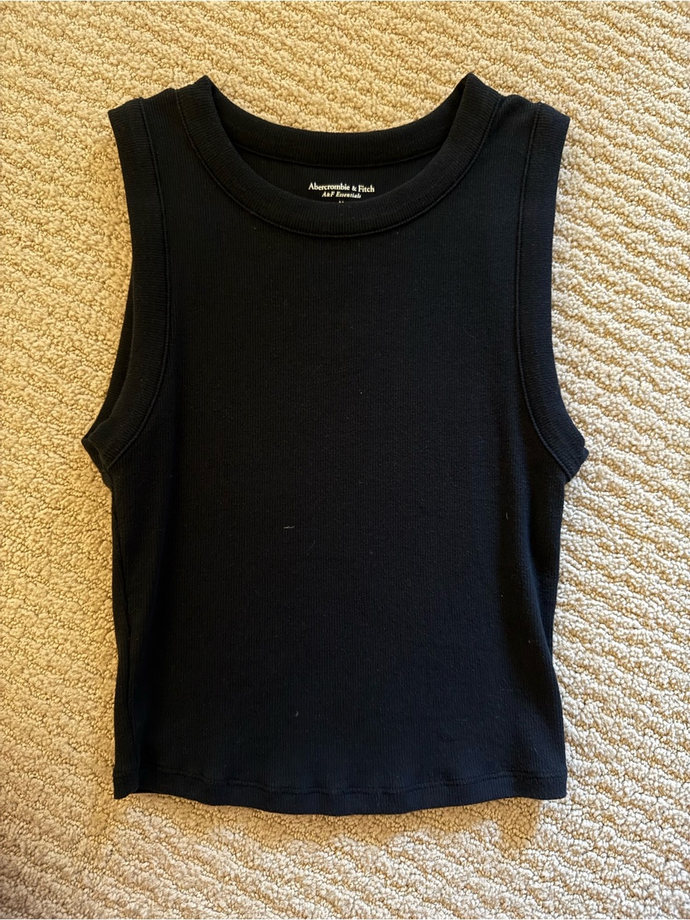 Abercrombie & Fitch Black Ribbed Cropped Tank